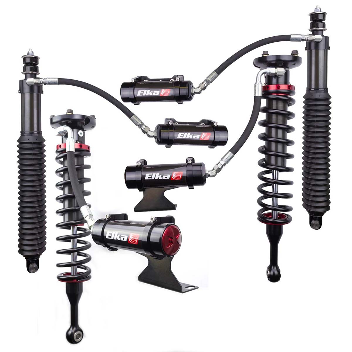 Elka 2.5 RESERVOIR FRONT & REAR SHOCKS KIT for TOYOTA TACOMA 4×4, 2024 (0 in. to 0,875 in. Lift)